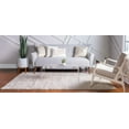 thumbnail image 4 of Unique Loom Davos Shag Collection Area Rug - Solid (4' 1" x 6' 1" Rectangle Linen), 4 of 11