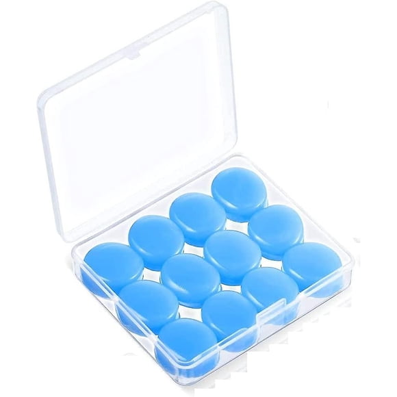 Silicone Ear Plugs, 12 Pieces Reusable Noise Canceling Sleeping Earplugs Sound Blocking Earplugs for Sleeping Concerts Learning