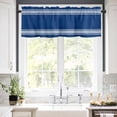 thumbnail image 2 of Valances for Windows White Stripes Geometric Blue Background Valance Rod Pocket Window Treatments Curtains for Kitchen Small Windows Living Room Bedroom Bathroom, 42"x12", 2 of 7