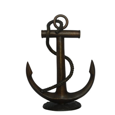 Anchor bronze statue - Size: 28"L x 11"W x 36"H.