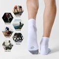 thumbnail image 3 of 6Pack Men's Ankle Socks with Cushion Athletic Running Socks,White,Shoe Size:9-12, 3 of 5