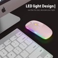 thumbnail image 3 of Ratón inalámbrico LED, Ratón silencioso delgado recargable 2.4G Ratón de oficina óptico móvil portátil con receptor USB tipo c, 3 DPI ajustables Sailing  Electrónica, 3 of 6