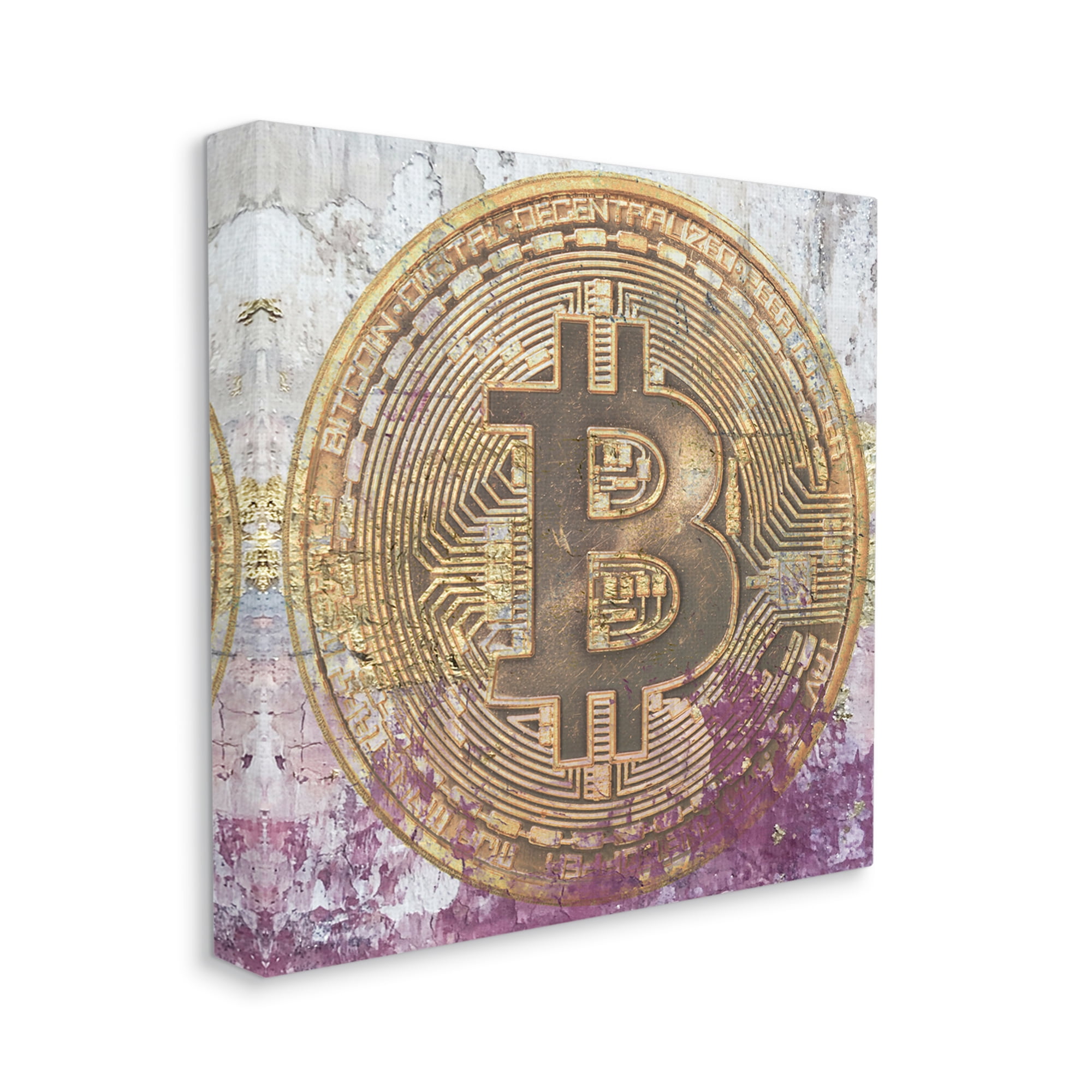 Stupell Abstract Bitcoin Logo Collage Beauty & Fashion Painting Gallery Wrapped Canvas Print Wall Art