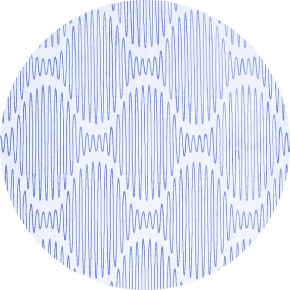 Ahgly Company Indoor Round Abstract Blue Contemporary Area Rugs, 5' Round