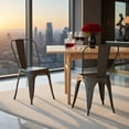 thumbnail image 5 of Topcobe 4 Pcs Modern Bar Stools with Removable Back and Rubber Feet, Living Room Chairs for Home Kitchen, Gun, 5 of 7