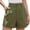 Green, variant on Clearance! Women's Linen Shorts High Waist Wide Leg Summer With Pockets Pleated Wrap Hem Zippered Casual Comfortable Lightweight Beach Shorts Black L Size