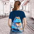 thumbnail image 3 of 24 Pcs Cartoon Print Drawstring Bag Drawstring Goodie Favor Bags for Birthday Party Decorations 27x34cm, 3 of 5