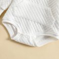 thumbnail image 5 of Gibobby Pañalero de algodón con capucha sólido de manga larga para niños y niñas con bolsillo para recién nacidos(Blanco, 9-12 Meses), 5 of 5