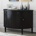 thumbnail image 2 of TUANLUO Curved Accent Cabinet, Corner Sideboard Cabinet, Modern Storage Cabinet with 4 Doors and Adjustable Shelves, Wood Accent Cabinet Furniture for Hallway Entryway Living Room, Black, 2 of 10