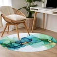 thumbnail image 5 of Area Rug 36in, Modern Green Blue Gradient Style Floor Carpet Living Room Rug, Abstract Marble Texture Non-Slip Welcome Mat Indoor Rugs for Bedroom Dining Room, 5 of 9