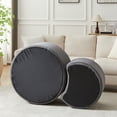 thumbnail image 6 of GZXS Multi-Functional Upholstered Round Coffee Tables Set - No Assembly, Gray Corduroy Fabric, Space-Saving Nesting Design for Modern Living Room (32" & 24"), 6 of 9