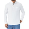 thumbnail image 1 of INSPIRE CHIC Edición Camiseta Polo de Golf para Hombre con Botones Contrastantes, Bolsillo y Mangas Largas M Blanca, 1 of 6