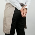 thumbnail image 4 of Arkwright Server Half Bistro Aprons (18x30, 12-Pack), Two Patch Pockets, Poly/Cotton, Adjustable, Beige, 4 of 5