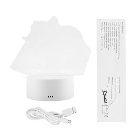 

2024 4.5V USB 3D Illusion Visual Elephant Night Lamp 7 Colors Touch Desk Table Light(White Base)
