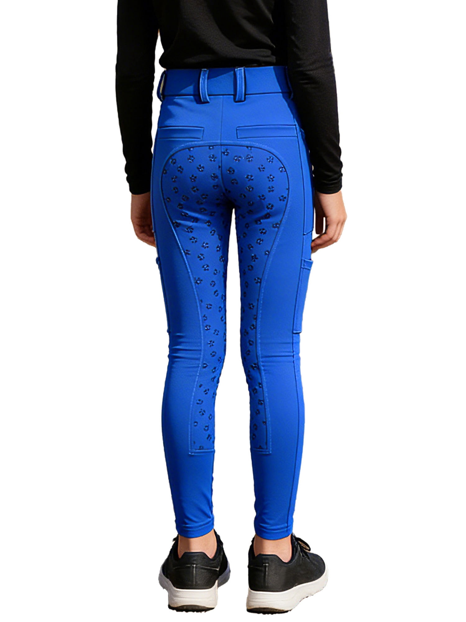 Haitryli Girls Kids Riding Pants Horse Equestrian Breeches Horse Schooling Tights Full Seat Blue 16
