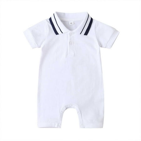 

Fesfesfes Toddler Kids Baby Boys Girls Summer Cute Solid Color Gentleman s Jumpsuit Suit