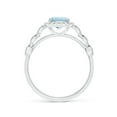 thumbnail image 2 of Angara Natural 1.2 Ct. Aquamarine with Diamond Halo Ring in 14K White Gold for Women (Ring Size: 12), 2 of 9