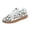 Beige, variant on Leopard Print Sneakers for Women, Vintage Color Block Casual Shoes with Decorative Zipper, Lace Up Flat Comfortable Platform Walking Shoes