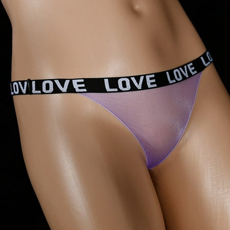 

YIWEI Women One Piece Stockings Thin Sexy Transparent Breathable Thong Briefs Panties Purple