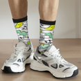 thumbnail image 5 of Goofa Funny Dinosaurs on Stripes Printed Men's Crew Socks, Soft Durable Breathable Moisture-Wicking with Odor Control Cotton socks, 5 of 9