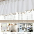 thumbnail image 5 of Vireellx ColorBird Farmhouse Light Filtering Window Curtains 2 Panels, 94 inch Embroidery Lattice Linen Curtains for Living Room, Rod Pocket Window Drapes for Bedroom Dining, 5 of 7
