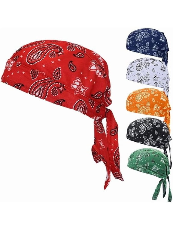 Sweat Wicking Doo Rag Cooling Dew Rag Helmet Liner Large Motorcycle Do Rags Head Wrap Bandana Caps for Men and Women