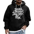 thumbnail image 2 of 2026 Happy New Year Roy Pullover Hoodie Unisex Long Sleeve Casual Sweatshirt with Front Pocket Drawstring Hood Black L, 2 of 4