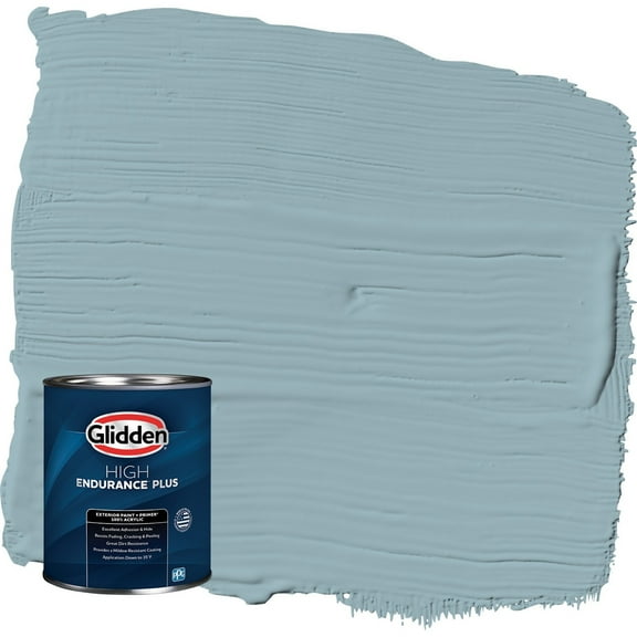 Glidden HEP Mountain Stream / Blue Semi-Gloss Exterior Paint with Primer, 1 Quart