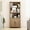 Light Brown, variant on White Bookcase with Doors, Tall Wooden Bookshelf with LED Lights, Modern Farmhouse Display Storage Shelves, Large Bookcases for Bedroom, Living Room, Office