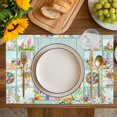 thumbnail image 4 of Easter Bunny Placemats Set of 6, Spring Farmhouse Gnomes Wooden Grain Placemats for Dining Table, Place Mats for Kitchen Tabletop, Waterproof Wipeable Dining Table Mats Set, 4 of 9