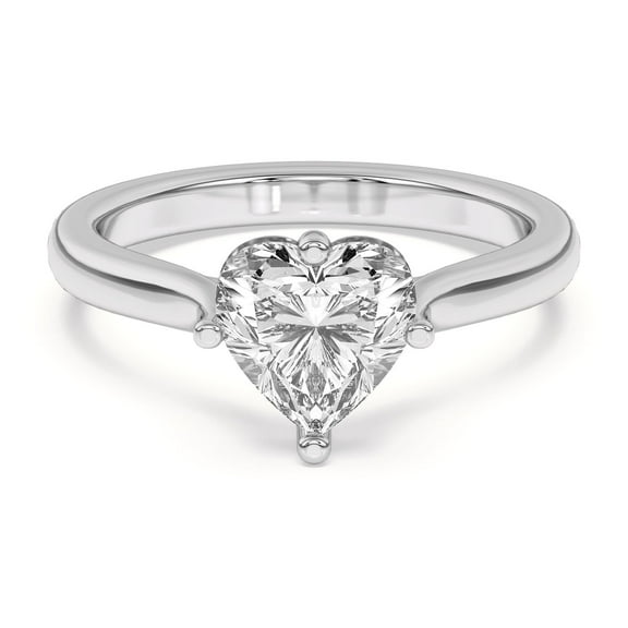 Kiva Jewel Heart Cut Lab Created Diamond Engagement Ring - 1.77 Ct Wedding Ring for Women - 14K White Gold Over - Anniversary Gift - Classic Jewelry for Cherishing Love - Brides Forever Ring