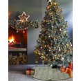 thumbnail image 3 of Boho Sage Green Stripes Christmas Tree Skirt 48 Inches Large Christmas Skirt Tree, Modern Bohemian Art Texture Tree Skirt Christmas Decorations for Fireplace Party Holidays Indoor Outdoor, 3 of 7