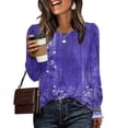 thumbnail image 2 of Ruimatai Women's Casual Printed T-Shirt Long Sleeve Round Neck Blouse Top Soft Breathable Polyester Daily Wear, 2 of 6