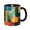 Black, variant on Colorful Plate Square Coffee Mug Fun Custom Ceramic Mugs 11oz Sky Blue