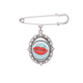 thumbnail image 1 of Lip Flower Frame Cartoon Pattern Brooch Pin Dress Shirt Shawl Clips, 1 of 3