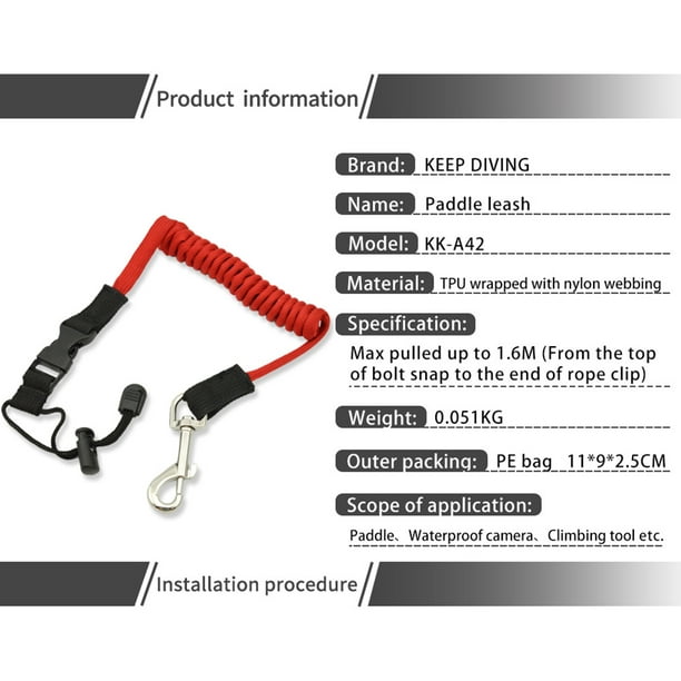 Safety Fishing Lanyards Boating Rope with Carabiner 1.6m Coiled Pole Rod  Protector