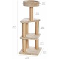 thumbnail image 3 of Torre para gatos con postes rascadores grande 17.7 x 45.9 pulgadas beige, 3 of 8