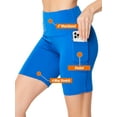 thumbnail image 2 of 3-Pack Biker Shorts for Women with Pocket Body Contour Bike Short for Workout Yoga Running, 2 of 8