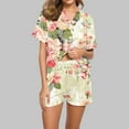 thumbnail image 2 of Yufatyle Womens Button Down Pajamas Set Short Sleeve Sleepwear Summer Soft Floral Pj Lounge Set Loose Nightwear XL, 2 of 5