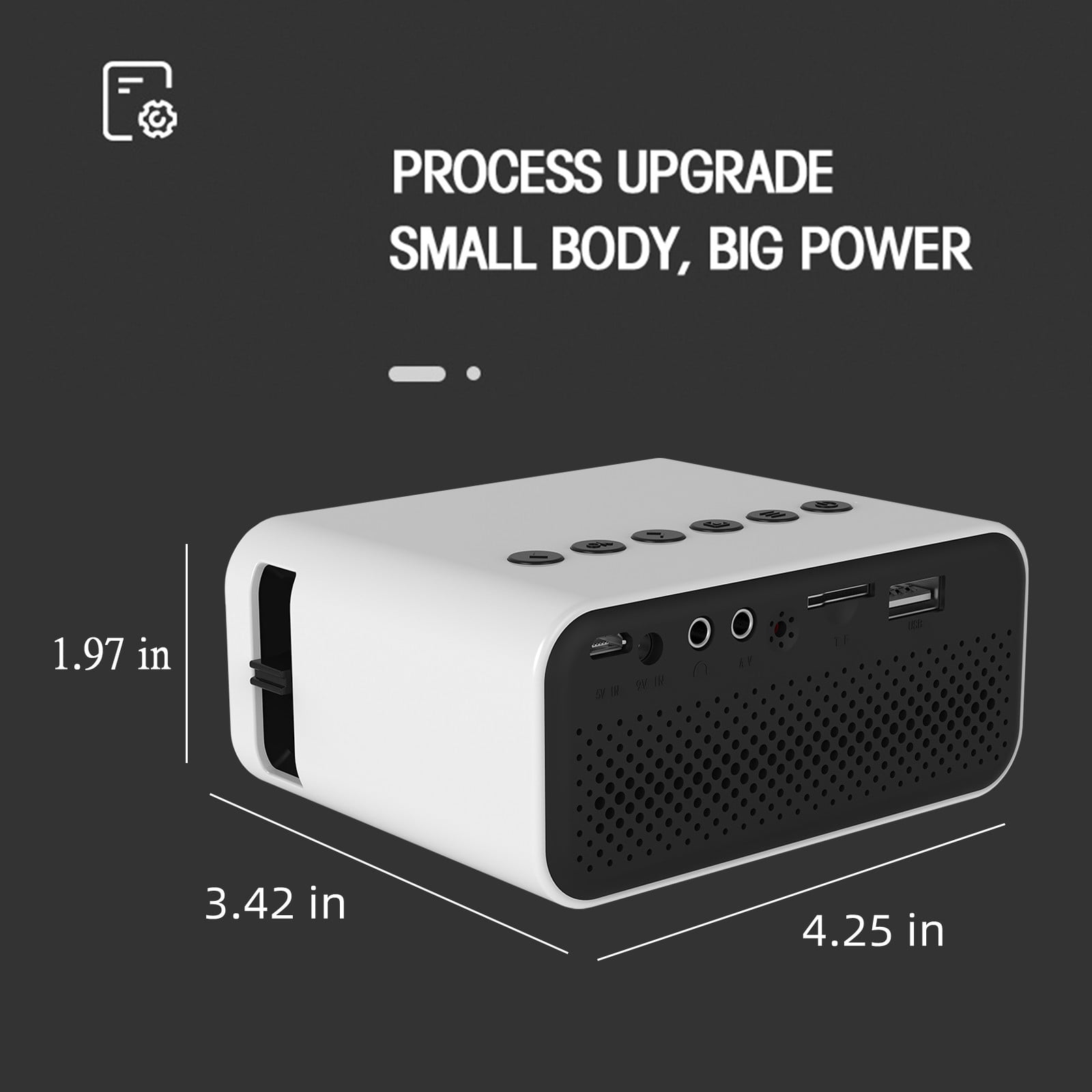 Hohaski Projector, Native 1080P Bluetooth Projector, Portable Outdoor Movie Projector, Full HD Mini Projector with Speaker for Home Bedroom, Compatible with Smartphone