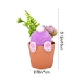 thumbnail image 3 of Kumdkd Easter Bunny Mini Flower Pot, Purple Plastic Small Decorative Planter for Succulents, Cute Tiered Tray Decor, Spring Home Ornament, 5.11x2.75x0.78 in, 3 of 6