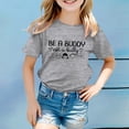 thumbnail image 2 of PMVFHDE Hauts Tendance pour Filles Manches Courtes T-Shirts Graphiques Mignons Mode Décontractée Respirante Imprimée Gris, 2-3 Ans, 2 of 4