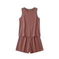 thumbnail image 3 of FNFYFH Cotton Pajamas for Women Set 2 Piece Short Sets Summer Tank Top Matching Shorts Lounge Set, 3 of 5