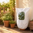 thumbnail image 6 of Winter Plants Cover with Clear Window Drawstring Non Woven Blanket Jacket Frost Protection for Outdoor Fruit Trees Potted Plants Shrubs Garden Cold Wind Antifreeze Tree, White C, 31.5 X 47.2 In, 6 of 7