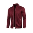 thumbnail image 2 of Seyurigaoka Men Oversized Zip Up Knit Jacket Solid Color Casual Loose Stand Collar Long Sleeve Jacket for Outwear Streetwear, 2 of 5