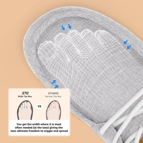 TEAHOO X STQ Slip on Casual Shoes for Women Plantar Fasciitis Relief Lightweight Orthopedic Comfy Sneakers Light Grey US 8