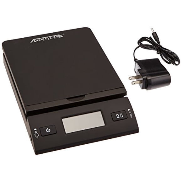 Accuteck 50 lb All-in-One Black Digital Shipping Postal Scale with Adapter (W-8250-50B)
