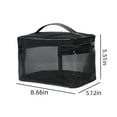 Mesh Makeup Bag Black Mesh Zipper Pouch Travel Cosmetic Organizer Case