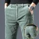 thumbnail image 1 of Men Vintage Fashion Letter Embroidery Corduroy Thick Velvet Casual Pants Autumn Winter Male Solid Slim Pockets Straight Trousers, 1 of 5