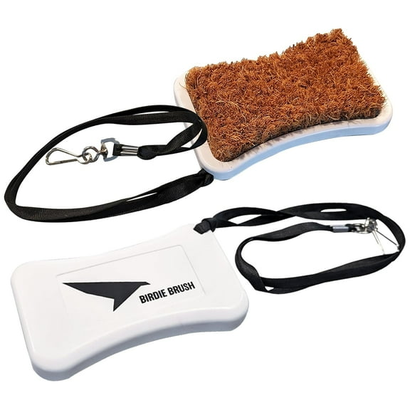 Birdie Golf: Birdie Brush - Golf Club & Groove Cleaner, Coir Brush, Water Free Cleaning & Polishing, Retractable 10" Lanyard & Clip, Sports Accessory